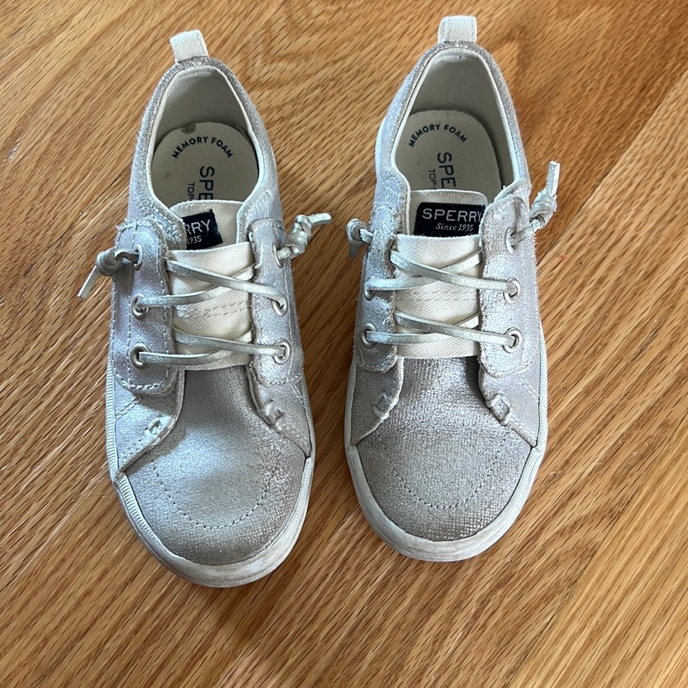 Sperry silver toddler girls shoe